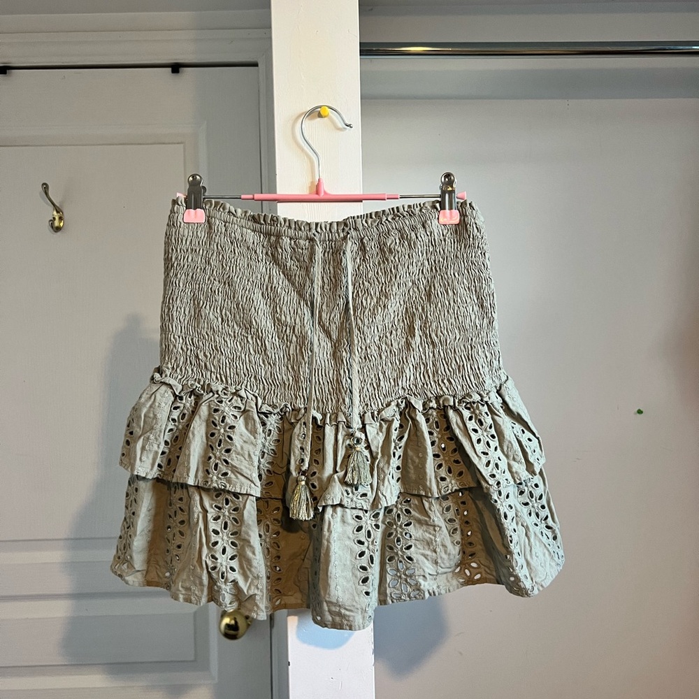 Zara Beige Ruffle Mini Skirt - Picture 4 of 7
